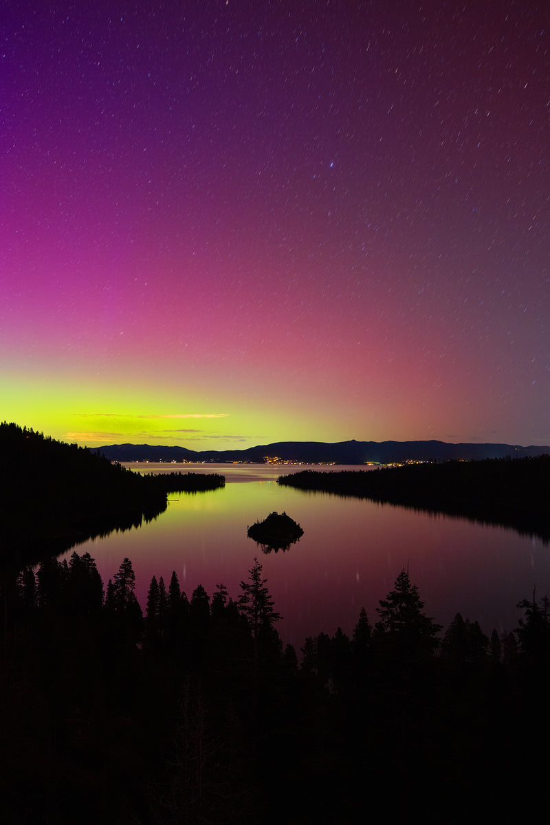 Northern Lights Over Emerald Bay vertical