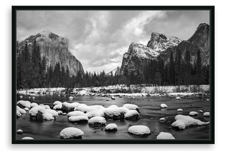 Yosemite Valley View Black & White