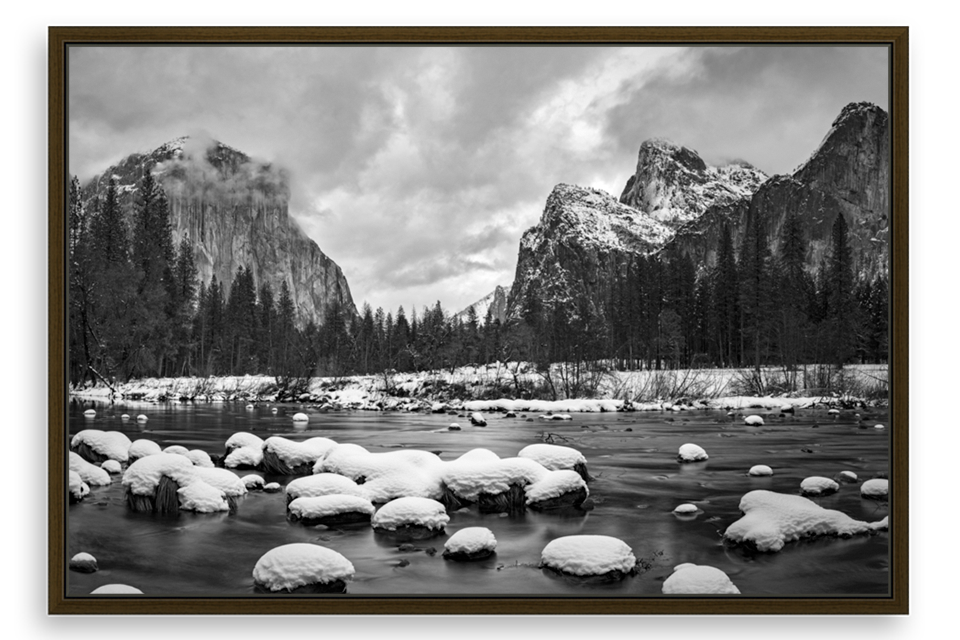 Yosemite Valley View Black & White